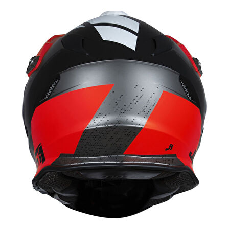 Just1 J34 Pro Outer Space Kapalı Motosiklet Kaskı Siyah  Kırmızı  Beyaz