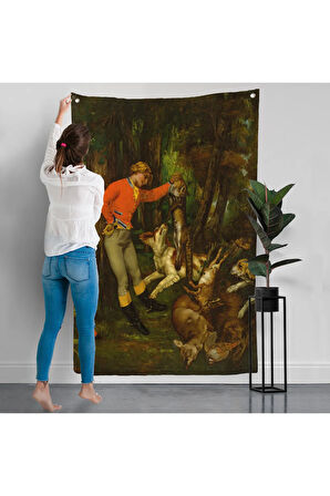 Gustave Courbet -Avdan Sonra Duvar Örtüsü - After the Hunt-8055