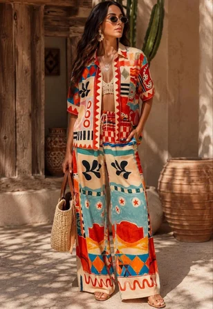 İkili Takım Gömlek & Pantolon İthal Jessica Kumaş