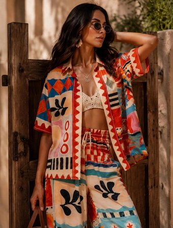İkili Takım Gömlek & Pantolon İthal Jessica Kumaş