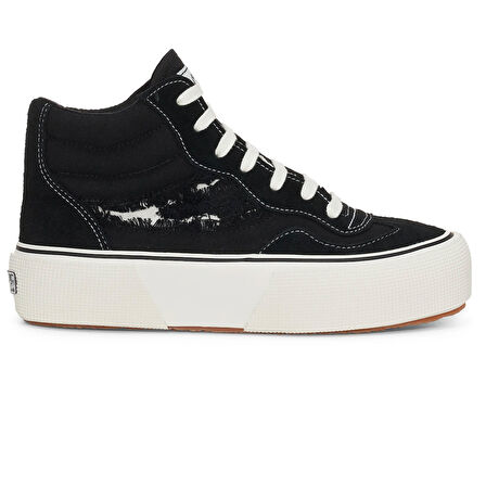 Superga 3141 REVOLLEY MID RIPPED Kadın Siyah Sneaker S6126TW-A6M 