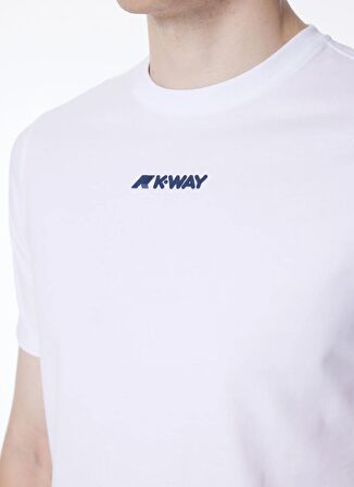 K-Way Bisiklet Yaka Beyaz Erkek T-Shirt K4124DW_ODOM ESTABLISHED