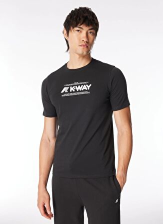 K-Way Bisiklet Yaka Siyah Erkek T-Shirt K4125DW_ODOM TYPO