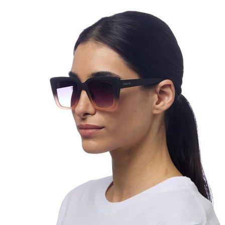 Okkia Elba Unisex Güneş Gözlüğü Siyah-Pudra/ Lens: Siyah Gradyan OK044-BP