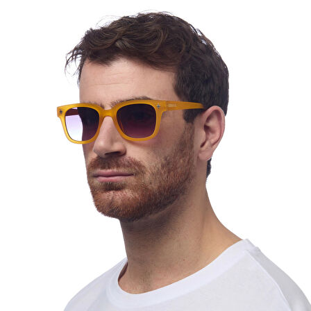 Okkia Giovanni Siyah Lens Unisex Güneş Gözlüğü Sarı