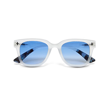 Okkia Giovanni Mavi Lens Unisex Güneş Gözlüğü Beyaz