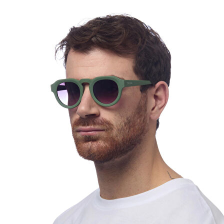 Okkia Zeno Round Unisex Verde Güneş Gözlüğü Siyah Degrade