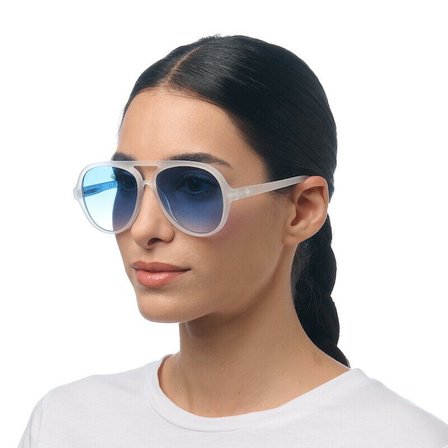 Okkia Alessio Unisex Güneş GözlüğüTransparan Beyaz / Lens: Mavi