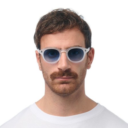 Okkia Milano Unisex Güneş Gözlüğü Transparan Beyaz / Lens: Mavi Gradyan