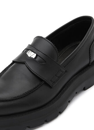 Valentino Deri Siyah Erkek Loafer DRESS