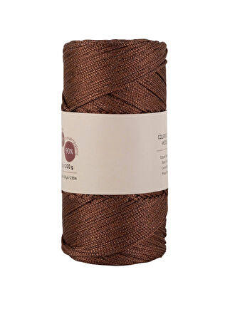 Makrome İpi 3mm  Polyester Kahve Simli
