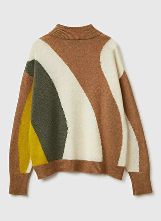 Benetton Bisiklet Yaka Normal Çok Renkli Kadın Kazak 11CZE10ER