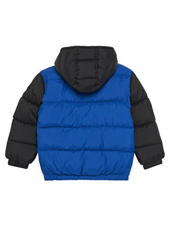 Erkek Çocuk Mavi Logo İşlemeli Kalın Mont