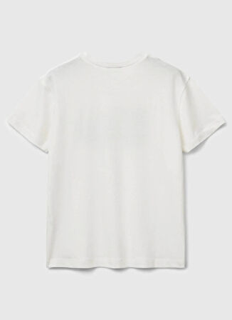 Benetton Baskılı Ekru Erkek Çocuk T-Shirt 3I1XC10Q4