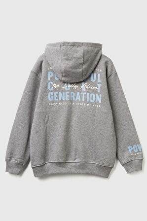 United Colors of Benetton Erkek Çocuk 3J68C505G-25K Sweatshirt Gri Melanj