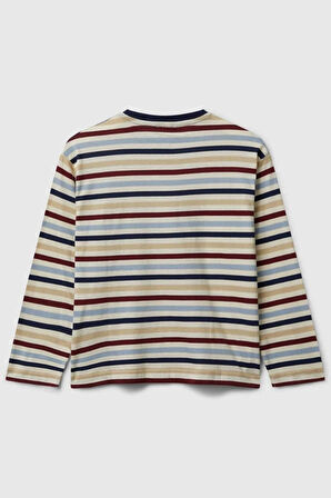 United Colors of Benetton Erkek Çocuk 3FNLC10QB-25K  Uzun Kol Çizgili Tshirt Mix