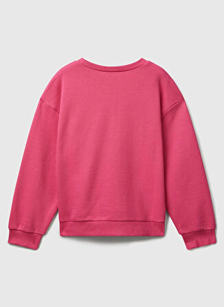 Benetton Baskılı Kız Çocuk Pembe Sweatshırt 3J68C10Q0