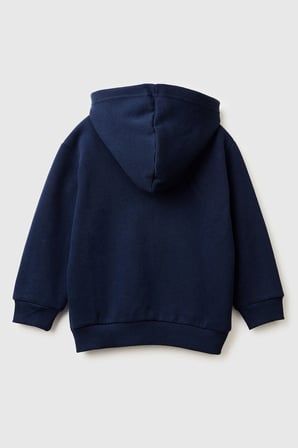 Lacivert Erkek EK_Önü Logo Baskılı Fermuarlı Regular Fit Kapüşonlu Sweatshirt Model Kodu: 3EB5G5043252
