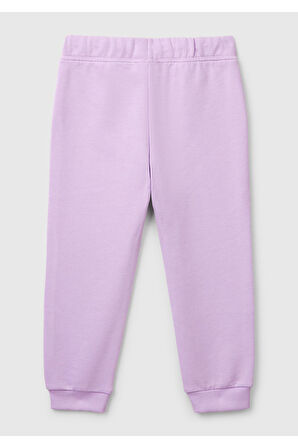 Kız Çocuk Lila Logo İşlemeli Eşofman Altı