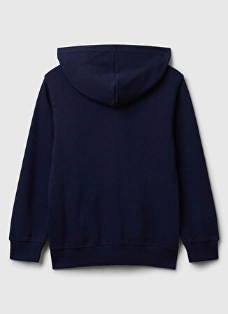 Benetton Nakışlı Erkek Çocuk Lacivert Sweatshırt 3J68C505C