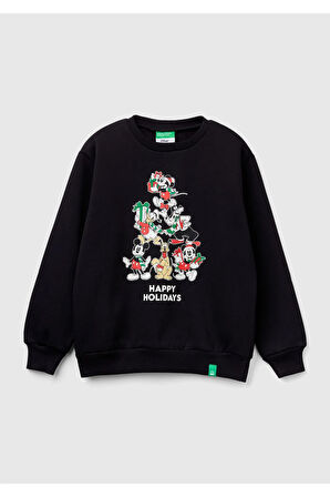 United Colors Of Benetton Erkek Siyah Sweatshırt (Model Kodu: 124A3J73C10Ld )