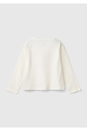 United Colors Of Benetton Kadın / Kız Ekru Tişört (Model Kodu: 3Atng10Hj )