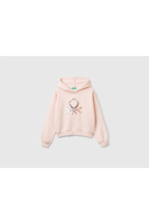 United Colors Of Benetton Kadın / Kız Pembe Sweatshırt (Model Kodu: 39M2C203W )