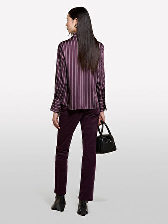 Pamuk Karışımlı Beş Cepli Normal Kesim Pantolon Kadın Mor Pantolon - 324A46C2LE02W