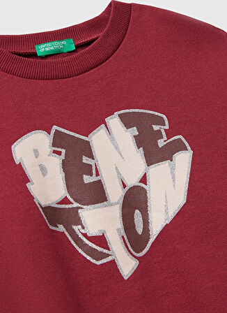 Benetton Baskılı Kız Çocuk Mor - Mavi Sweatshırt 3J68C10Q0