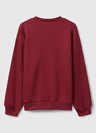 Benetton Baskılı Kız Çocuk Mor - Mavi Sweatshırt 3J68C10Q0