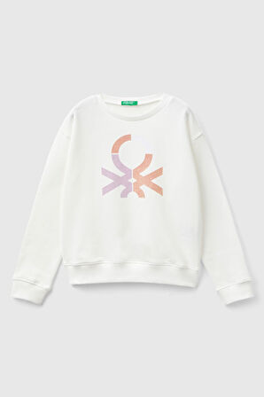 Kız Çocuk Sweatshirt - Beyaz | 7-8