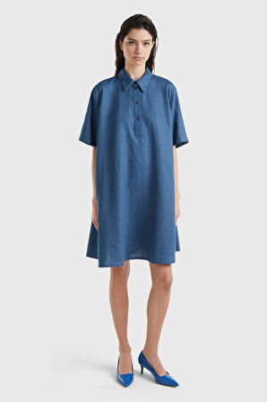 United Colors Of Benetton Kadın / Kız Mavi Elbise (Model Kodu: 124P4Aghdv099 )