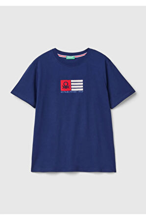 United Colors Of Benetton Erkek Lacivert Tişört (Model Kodu: 124A3Vteu109G )