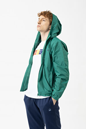 Erkek Kapüşonlu Yağmurluk - Yeşil  | M