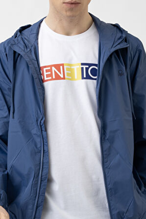 Erkek Kapüşonlu Yağmurluk - Mavi  | XXL