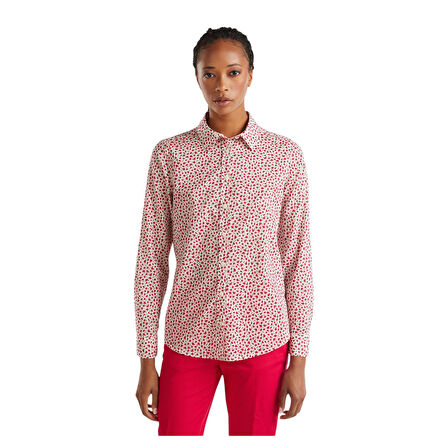 Kadın %100 Koton Desenli Gömlek