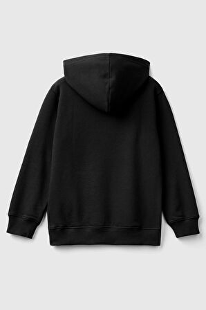 Erkek Çocuk Kapüşonlu Sweatshirt - Siyah | 8-9