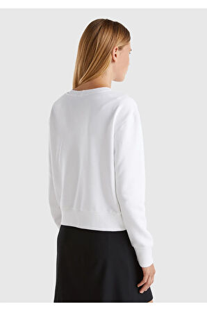 United Colors of Benetton Kadın Beyaz Sweatshırt Model Kodu: 124A3J68D107Z