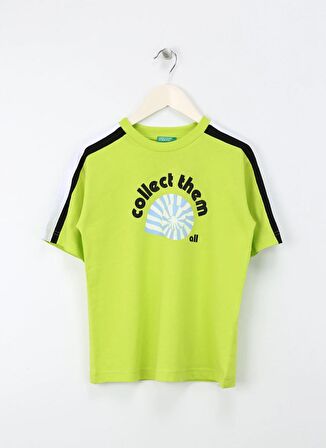 Benetton Neon Yeşil Erkek Çocuk T-Shirt 3I1XC10J0