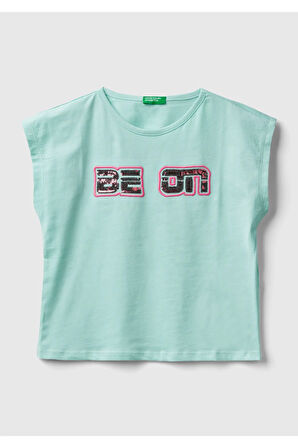 United Colors Of Benetton Kadın / Kız Mavi Tişört (Model Kodu: 224P3I1Xc10J8 )