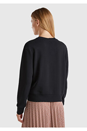 United Colors of Benetton Kadın Siyah Sweatshırt Model Kodu: 124A3J68D107Z