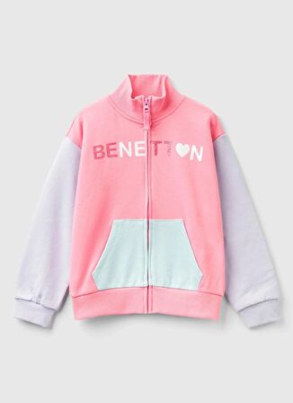 Benetton Kız Çocuk Pembe Sweatshırt 3J68C503O