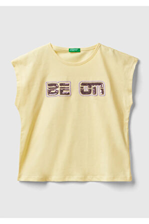 United Colors Of Benetton Kadın / Kız Sarı Tişört (Model Kodu: 224P3I1Xc10J8 )