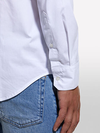 Pamuk Karışımlı Slim Fit Uzun Kollu Gömlek Erkek Beyaz Gömlek - 324A5CNXSQ032
