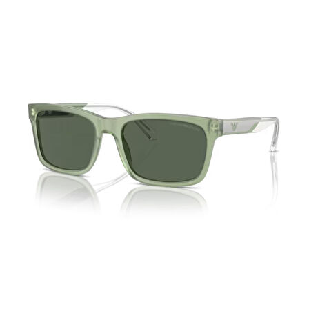 Emporio Armani EA 4224 609471 57 Erkek Dikdörtgen Yeşil Kemik Güneş Gözlüğü