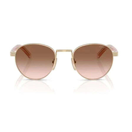Prada PR B52S ZVN0A6 49 Unisex Oval Gold Metal Güneş Gözlüğü