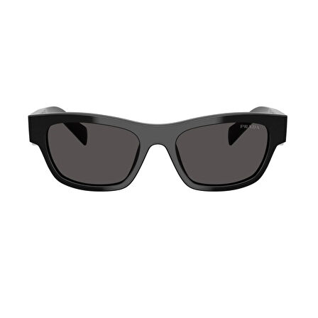 Prada PR B09S 16K08Z 54 Unisex Oval Siyah Kemik Güneş Gözlüğü