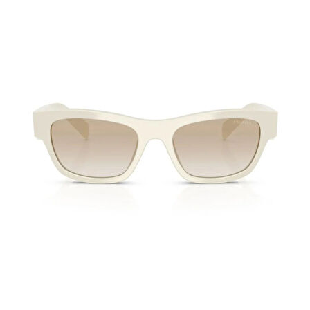 Prada PR B09S 26A80M 52 Unisex Oval Beyaz Kemik Güneş Gözlüğü
