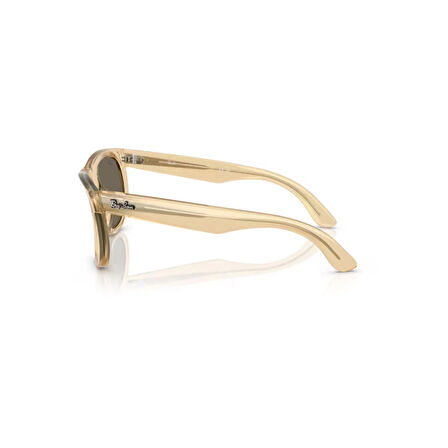 Ray-Ban RBR 0502S 68215A 50 Wayfarer Reverse Aynalı Unisex Kare Şeffaf Sarı Kemik Güneş Gözlüğü