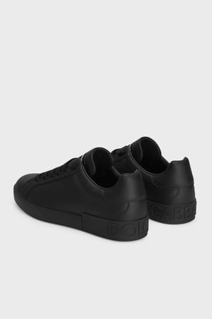Dolce Gabbana Deri Logolu Sneaker Ayakkabı Erkek AYAKKABI CS1772 A1065 80999 SİYAH